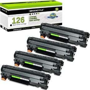 greencycle Compatible Toner Cartridge Replacement for Canon 126 CRG-126 CRG126 3483B001 ImageClass LBP6200d LBP6230dw Wireless Laser Printers (Black, 4 Pack)