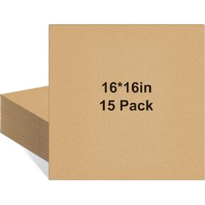 Henoyso 15 Pack 16 × 16 بوصة من الورق المقوى المموجة ملهى لوحة مربعة مسطحة إدراج فواصل التعبئة والتغليف ، الحرف اليدوية ، الشحن ، سجل الفينيل البريدي