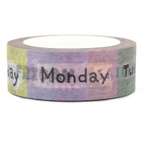 الأيام اليابانية الملونة من الأسبوع Washi Paper Tape / 15mm × 10m / 47 أسبوعًا