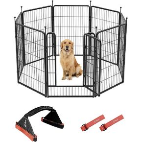 FXW 40" H 8-Panel Dog Playpen & Easy-Carry Straps