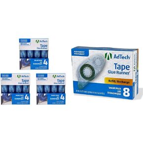 AdTech 05603 Glue Runner دائمة 35 ياردة إجمالي - حزمة 3 (4 لكل منهما) و 05674 تعبئة الشريط الدائم ، وحدة واحدة