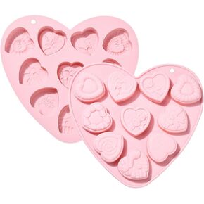 Stiesy 2 Pcs 6 Cavity Human Body Theme Silicone Moulds Reusable 3D Organ Silicone Fondant Cake Mould Heart Shape Baking Molds for DIY Soap Pudding Candy Chocolate Creative Teaching Halloween Decor
