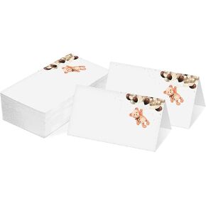 Bear Place Cards Tent Style Cards – 25 Cards per Pack – shower Bear Party Supplies Decorations(TAIKA-012)
