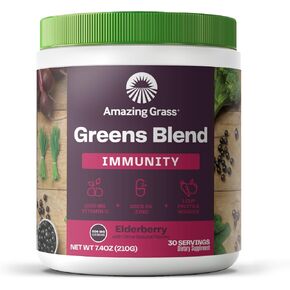 Amazing Grass Greens Blend Superfood for Immune Support: Super Greens Powder Smoothie Mix with Organic Spirulina, Chlorella, Beet Root Powder, Digestive Enzymes & Probiotics, Original, 30 Servings