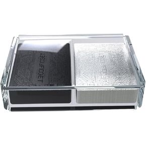 The Double Decker | Premium Metallic Black and Silver Playing Cards Gift Set in Sliding Acrylic Case