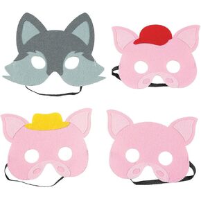 Fun Express THREE LITTLE PIGS MASKS - Apparel Accessories - 4 Pieces