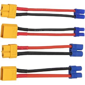 Sharegoo EC2 إلى محول XT60 و EC3 إلى XT60 محول ذكر أنثى مع 3.93 "سلك الكابلات ل RC FPV Drone Car Lipo NIMH شاحن البطارية