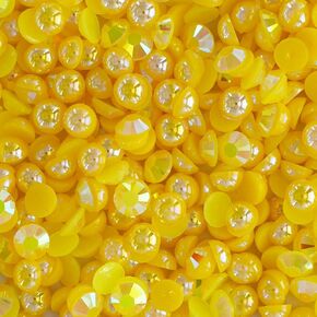 مختلطة 80G 6MM/SS30 راتنجات الراتنجات الأحجار الكريبة للأحجار الكريهة للألواح المقلدة ، نصف لؤلؤة الصياغة ، أحجار الكيمستات المجوهرات AB ، إكسسوارات Tumblers DIY (أبيض AB)