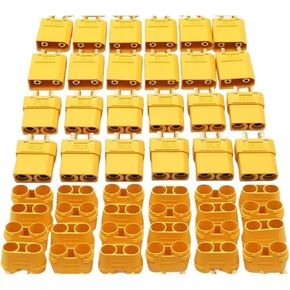 تم تعيين موصل XT90 مع أغطية غطاء نقطة لحام (24pcs) - النحاس المطلي بالذهب المطلي بالذهب لمركبات RC والإلكترونيات