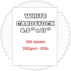 50 ورقة من البطاقات البيضاء 8.5 × 11 ، 250GSM - 92 رطل بطاقة تغطية ثقيلة للطابعة ، ورق سميك للدعوات ، سجل القصاصات ، بطاقات العمل ، الحرف اليدوية ، بطاقات DIY ، الديكور ، الرسم ، الشهادة