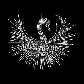 الحديد البجعة الممتازة على أحجار الراين النقل لجعة الكريستال نقل الحرارة ملصقات أبيض Swan الإصلاح الساخن راينستون بلينغ
