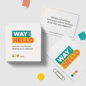 Dessie Way Beyond Hello: 120 Unique Conversation Cards, Therapy Games, and Questions for Couples, Families, and More. Perfect for Dinner Dates, Ice Breakers, and Getting to Know You Games