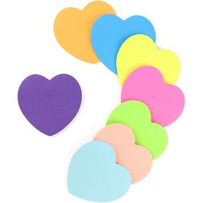 8 Color Sticky Notes 240 Sheets Heart Shape Sticky Notes Self-Sticky Note Pads for School Office Home