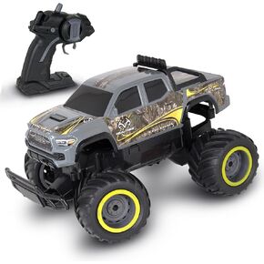 NKOK RealTree: RTR RC - Toyota Tacoma - Gray Camo - 2.4 GHz عالية الأداء للكعك والعجلة ، Boost Turbo ، مركبة راديو جاهزة للتشغيل