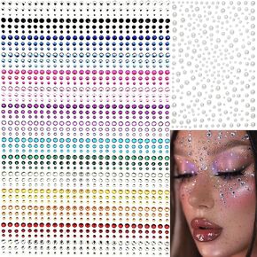 516 Pcs Heart Rhinestones Face Sticker Acrylic Self Adhesive Heart Gems Red Pink Clear Rose Red 6/10/12/18mm in Saudi Arabia