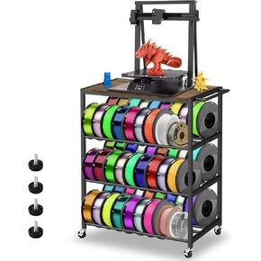 Wall Mount 3D Printer Filament Storage Rack,Rolling 3D Printing Stand Filament Organizer Spool Holders Racks Heavy Duty Metal Shelf for PLA/ABS/TPU,Filaments Organzied for 3D Printing in Kuwait