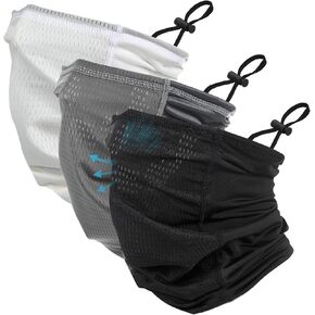 Geyoga 3 Pcs Cooling Neck Gaiter Breathable Balaclava Neck Mask Adjustable Mesh Sun Scarf UV Protection Lightweight Bandana Quick Drying Face Cover for Summer Men Women Sports Outdoor Cycling, 3 Color