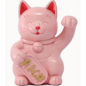 Casajetaime Handmade Cat Piggy Bank for Girls ، عيد ميلاد يوم المعمودية للأطفال ، تمثال تمثال هريرة ، ديكور محظوظ للقطان للأمين الصناعي ، Homedecor for Kid's Room ، Pink