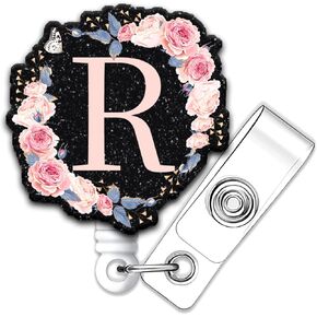 A-Z Letter Padge Bender Retractable with Id Clip for Nurse Name Tag Card Cute التمريض الطبيب المعلم مكتب العمل الطبي M