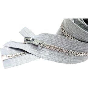 YKK® Sale 26" Jacket Zipper YKK #5 Aluminum Metal - Medium Weight Separating - Color Lite Grey 119 (1 Zipper/Pack)