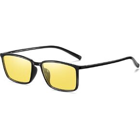 DUCO Round Women Polarized Night Vision Driving Anti Glare Yellow Glasses Polarized Reduce Glare and Enhance Vision 5206