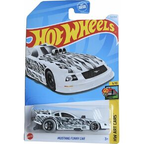 Matchbox Hot Wheels Mustang Funny Car ، HW Art Cars 5/10 [White/Black] 112/250