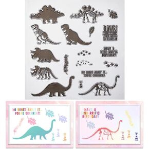 Craspire Dinosaur Clear Stamps Fossil Fosperts Fossil Word Retro Retro Retro الشفافة Silicone Stamp Seals لصنع البطاقة المجلات لصنع DIY Scrapbooking ألبوم الديكور الديكور