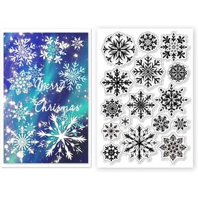 CHGCRAFT Snowflake Background Clear Stamps Transparent Silicone Stamps with Snowflake Pattern for DIY Scrapbooking Cards Making Photo Album Decorative