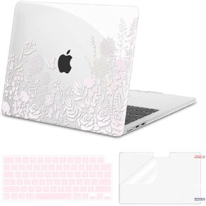 Mosiso متوافق مع MacBook Air 13 بوصة الحالة 2025 2024 2023 2022 M4 A3240 M3 A3113 M2 A2681 ، غلاف وموظف لوحة المفاتيح من أجل MacBook Air 13.6 بوصة ، شفافة