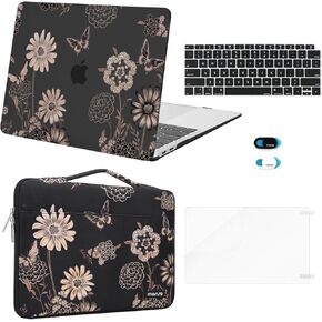 MOSISO Compatible with MacBook Air 13 inch Case 2022-2018 Release A2337 M1 A2179 A1932 Retina Display, Plastic Hard Shell Case&Sleeve Bag&Keyboard Skin&Webcam Cover&Screen Protector, Vintage Floral
