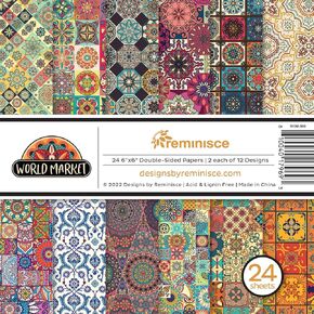 Reminisce 6x6 World Market Scrapbook Paper Pad,White