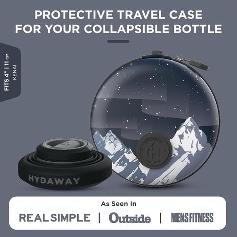HYDAWAY Collapsible Water Bottle Travel Case - Store & Protect Bottles, Bowls & Folding Cups I Travel, Camping, Hiking & Festival Essentials, TSA Mini Accessory Bag for Air Travel with Carabiner Clip in Kuwait