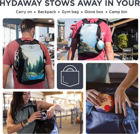 HYDAWAY Collapsible Water Bottle Travel Case - Store & Protect Bottles, Bowls & Folding Cups I Travel, Camping, Hiking & Festival Essentials, TSA Mini Accessory Bag for Air Travel with Carabiner Clip in Kuwait