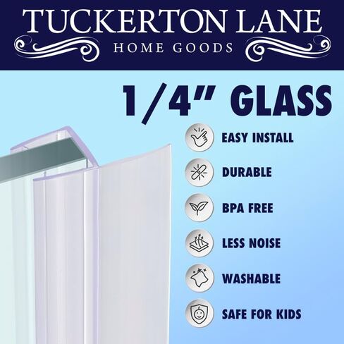 Tuckerton Lane Glass Door Seal Strip ، Soft Duster Doat Sweep to Stop Leaks ، Silicone Seal Strip (Sweep Bottom 1/4 (3 Pack)) in Saudi Arabia