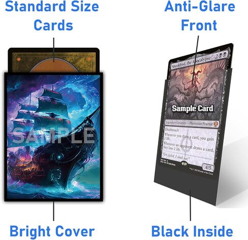 MTG Card Sleeves -100 PCS لعبة بطاقة تداول ، حجم 2.6 × 3.6 بوصة ، مناسبة لجميع ألعاب بطاقة TCG (Dragon) in Saudi Arabia