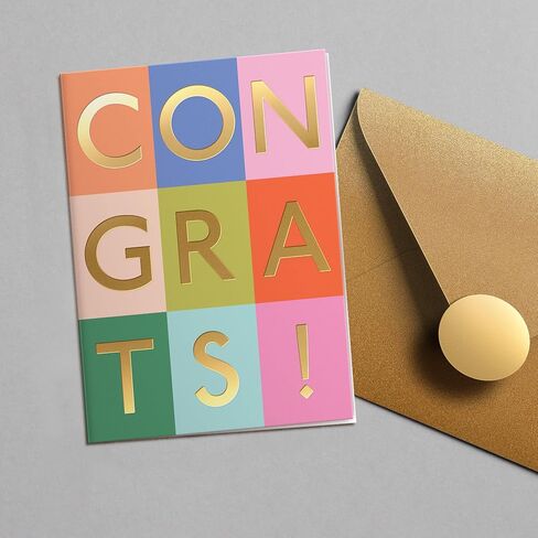 بطاقة تهنئة Sweetzer & Orange مع Gold Foil - بطاقة تحية متميزة 5 "X7" مع مظروف وختم - تصميم أنيق بطاقة سميكة للترويج والزفاف والتقاعد وأي احتفالات خاصة in Kuwait
