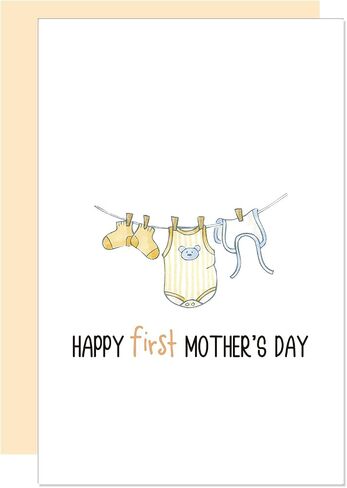 بطاقة عيد الأم Happy First Happy Happy ، بطاقة عيد الأم الأولى من زوج الطفل ، بطاقة مفاجئة للحمل أمي الجديدة in Kuwait