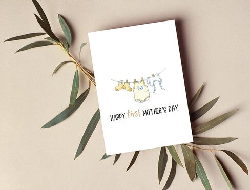 بطاقة عيد الأم Happy First Happy Happy ، بطاقة عيد الأم الأولى من زوج الطفل ، بطاقة مفاجئة للحمل أمي الجديدة in Kuwait