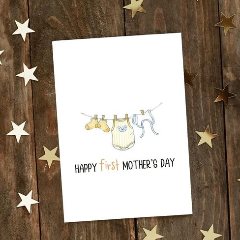 بطاقة عيد الأم Happy First Happy Happy ، بطاقة عيد الأم الأولى من زوج الطفل ، بطاقة مفاجئة للحمل أمي الجديدة in Kuwait