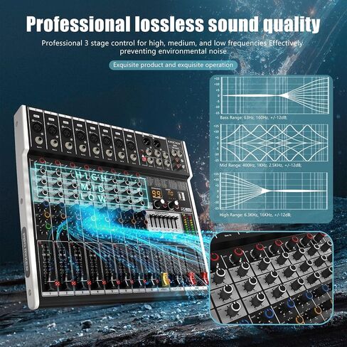G96X professional Audio Mixer 6-channel 99 DSP reverberation effect digital USB MP3 input 48V phantom power stereo suitable for PC USB mixer suitable for parties weddings etc in Saudi Arabia