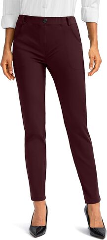 سراويل فستان نسائية مبطنة بالصوف من Rammus مع جيوب سراويل شتوية دافئة للطقس البارد سراويل ضيقة للعمل الكاجوال in Kuwait