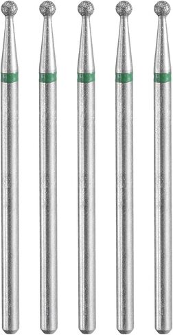 Harfington 5pcs 200-230 فليت ماس ​​طحن بت 2 مم رأس الكرة 2.35 ملم شانك 2 مم طول الحفر الحفر الأداة الدوارة للأظافر الزجاجية السيراميك تلميع in Kuwait