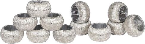 Teal Napkin Ring, Napkin Rings Set of 12, Beaded Napkin Holders, Fall Napkin Rings Bulk for Christmas Party Decoration, Dinning Table, Everyday, Family Gatherings - Set Your Table with Style - Teal in Saudi Arabia
