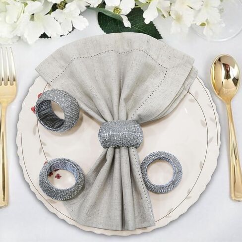 Teal Napkin Ring, Napkin Rings Set of 12, Beaded Napkin Holders, Fall Napkin Rings Bulk for Christmas Party Decoration, Dinning Table, Everyday, Family Gatherings - Set Your Table with Style - Teal in Saudi Arabia