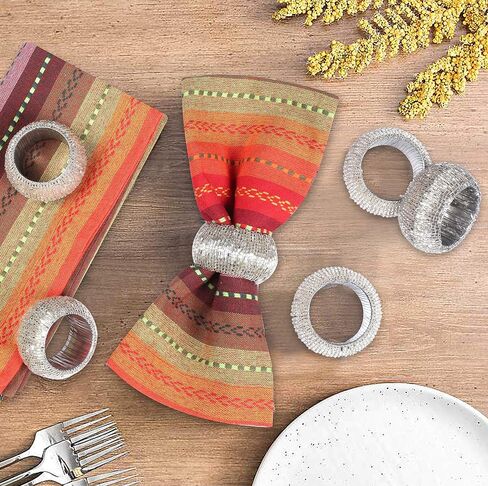 Teal Napkin Ring, Napkin Rings Set of 12, Beaded Napkin Holders, Fall Napkin Rings Bulk for Christmas Party Decoration, Dinning Table, Everyday, Family Gatherings - Set Your Table with Style - Teal in Saudi Arabia