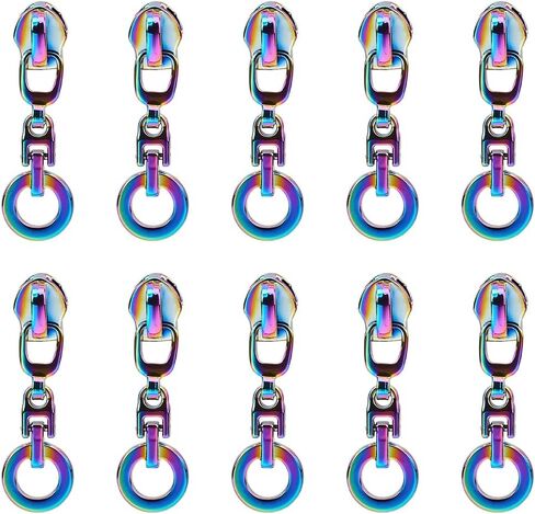 GORGECRAFT 1 Box 14Pcs Lightning Rainbow Zipper Pulls #5 Alloy Zipper Slider Coloful Zipper Head Replacement Metal Slider Pull Tab for Purse Handbag Making Craft Sewing DIY Tailor Luggages Bags in Saudi Arabia