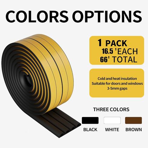 Weather Stripping Door Seal,D-Type Self Adhesive Foam Weather Stripping,Insulation Weatherproof and Soundproof weatherstrip,Collision Avoidance Rubber Seal Strip for Windows/Doors. (9mm*6mm*33Ft) in Saudi Arabia