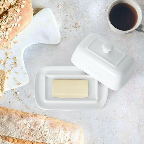 MAIA Ceramic 5.5 oz Butter Crock for Counter with Water Butter Spreader Holder for Spreadable Butter French Butter Dish with Lid Butter Keeper on Kitchen Counter Red Kitchen Décor in Saudi Arabia