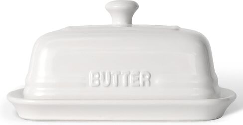 MAIA Ceramic 5.5 oz Butter Crock for Counter with Water Butter Spreader Holder for Spreadable Butter French Butter Dish with Lid Butter Keeper on Kitchen Counter Red Kitchen Décor in Saudi Arabia
