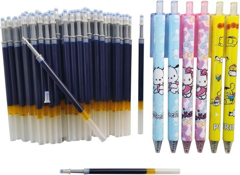 تعبئة حبر الجل السوداء ، 80 جهاز كمبيوتر الشخصي مع 6 أجزاء من أقلام هلام ، إعادة ملء PEN المستخدمة في الأقلام القابلة للسحب ، طرف معدني 0.5 ملم ، تعبئة عالمية 4.4 بوصة ، الكتابة السلسة (أسود 80) in Kuwait